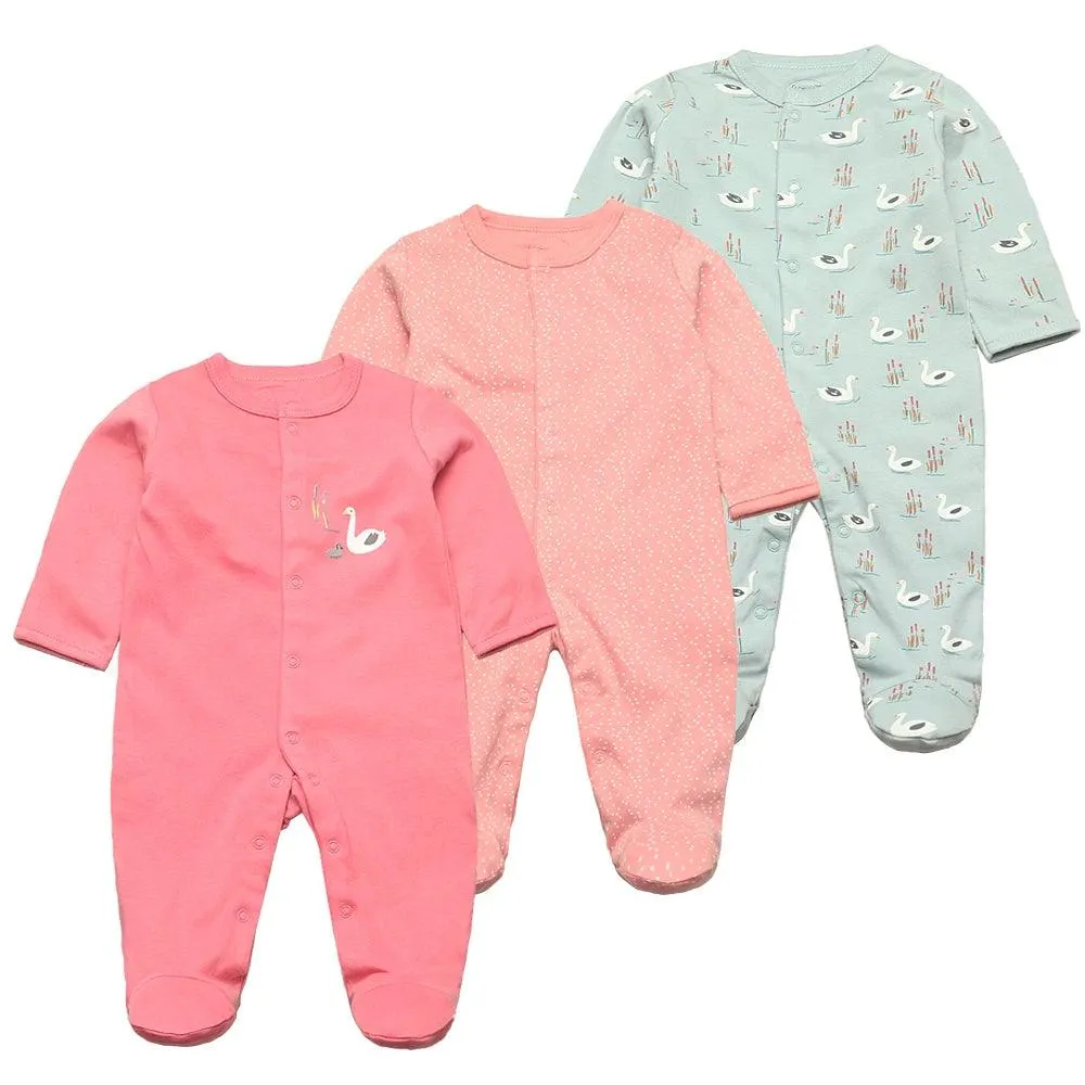 3-Piece Newborn Baby Romper Set - Assorted