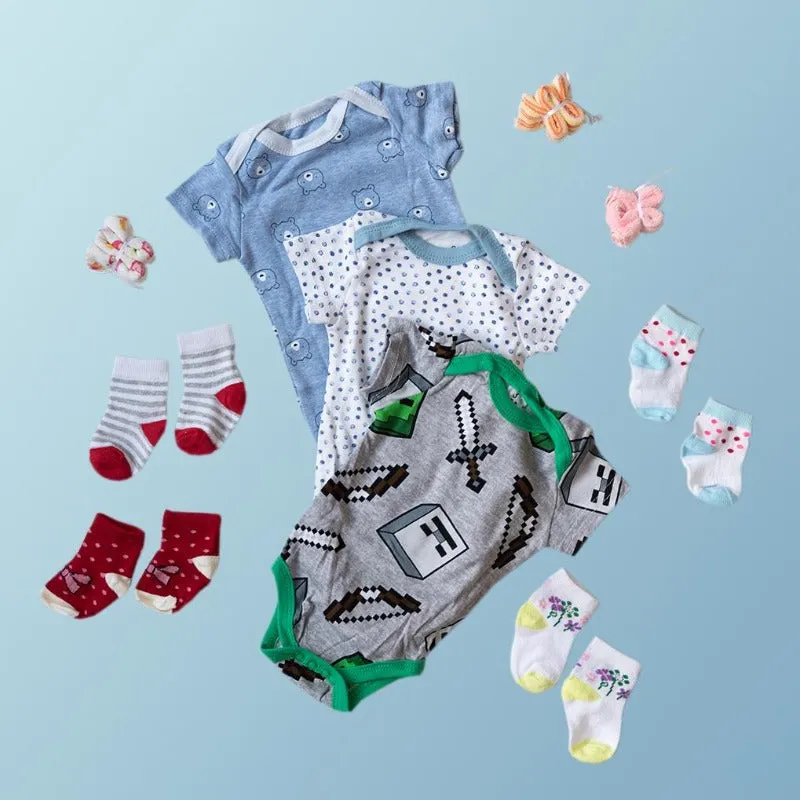 Baby Bear Face Print Romper Set - ( Pack of 10 )