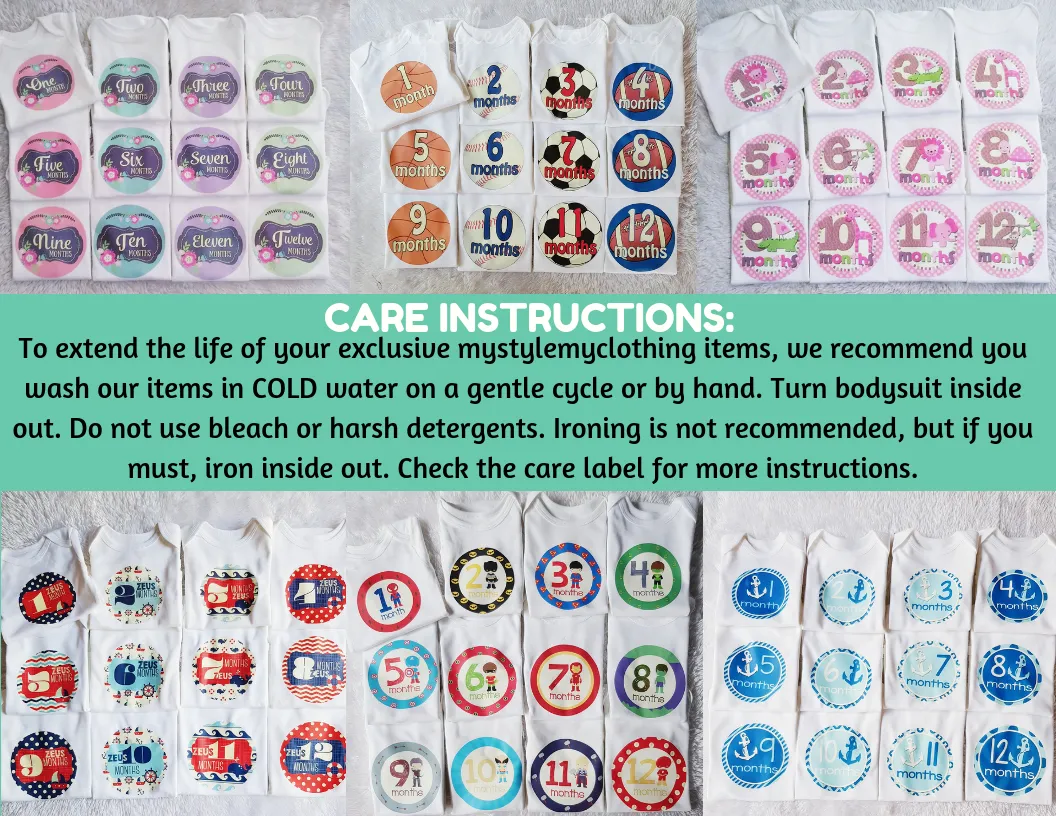 Baby Custom Monthly Onesies - Pokemon