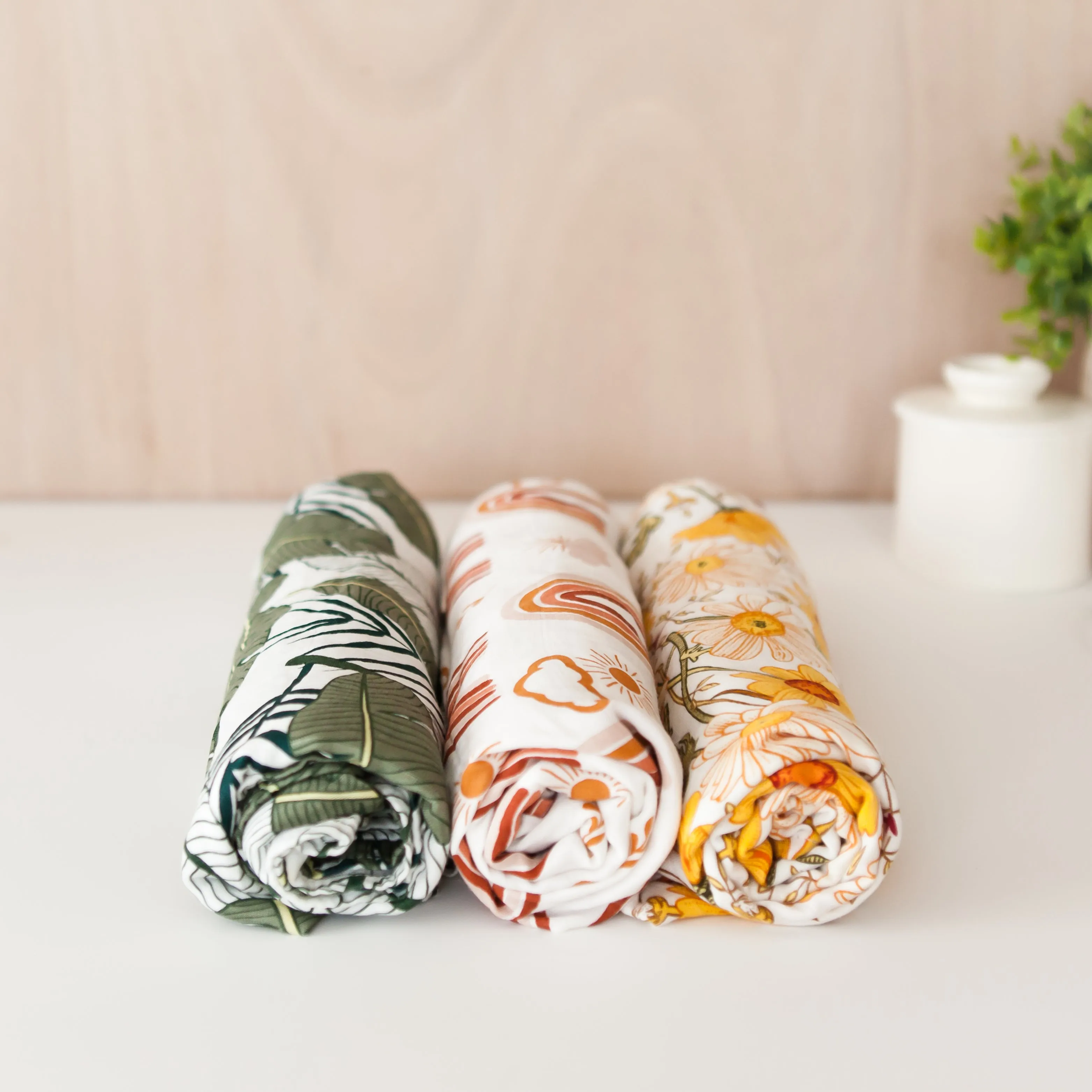 Baby Muslin Swaddle | Tropicana Leaves