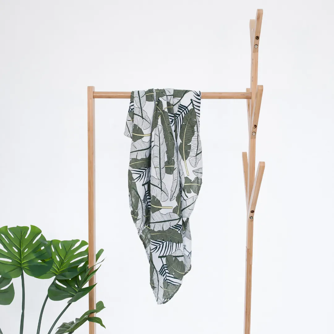 Baby Muslin Swaddle | Tropicana Leaves