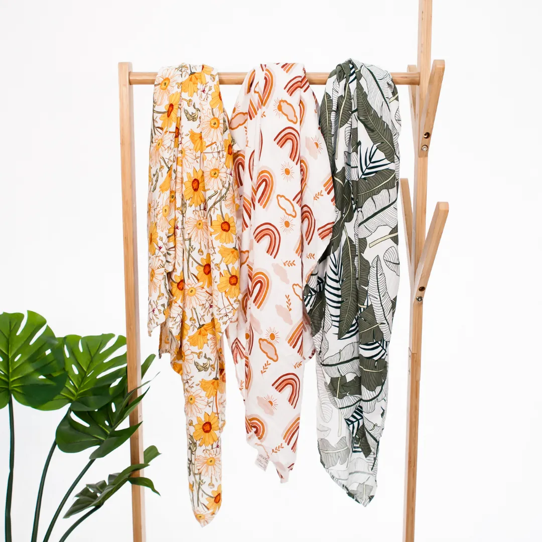 Baby Muslin Swaddle | Tropicana Leaves