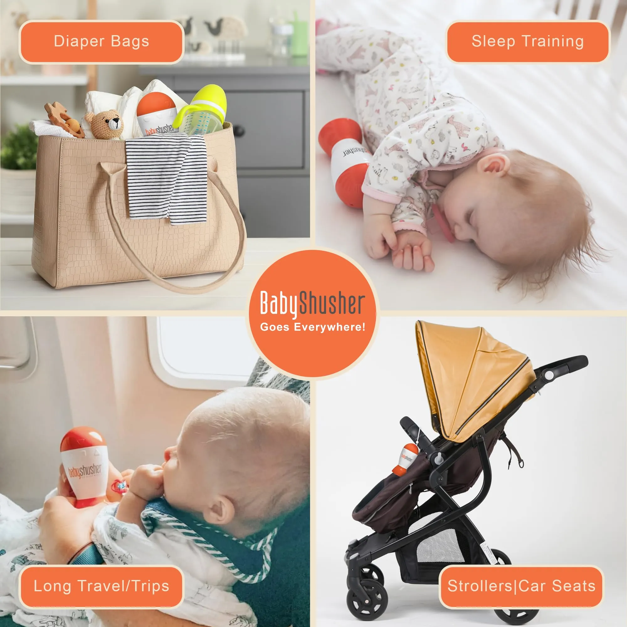 Baby Shusher Collection | Baby Shusher Sleep Sound Machine & 2 Shushie Pacifier & 2 Muslin Swaddle Blanket | Baby Registry Newborn Essentials