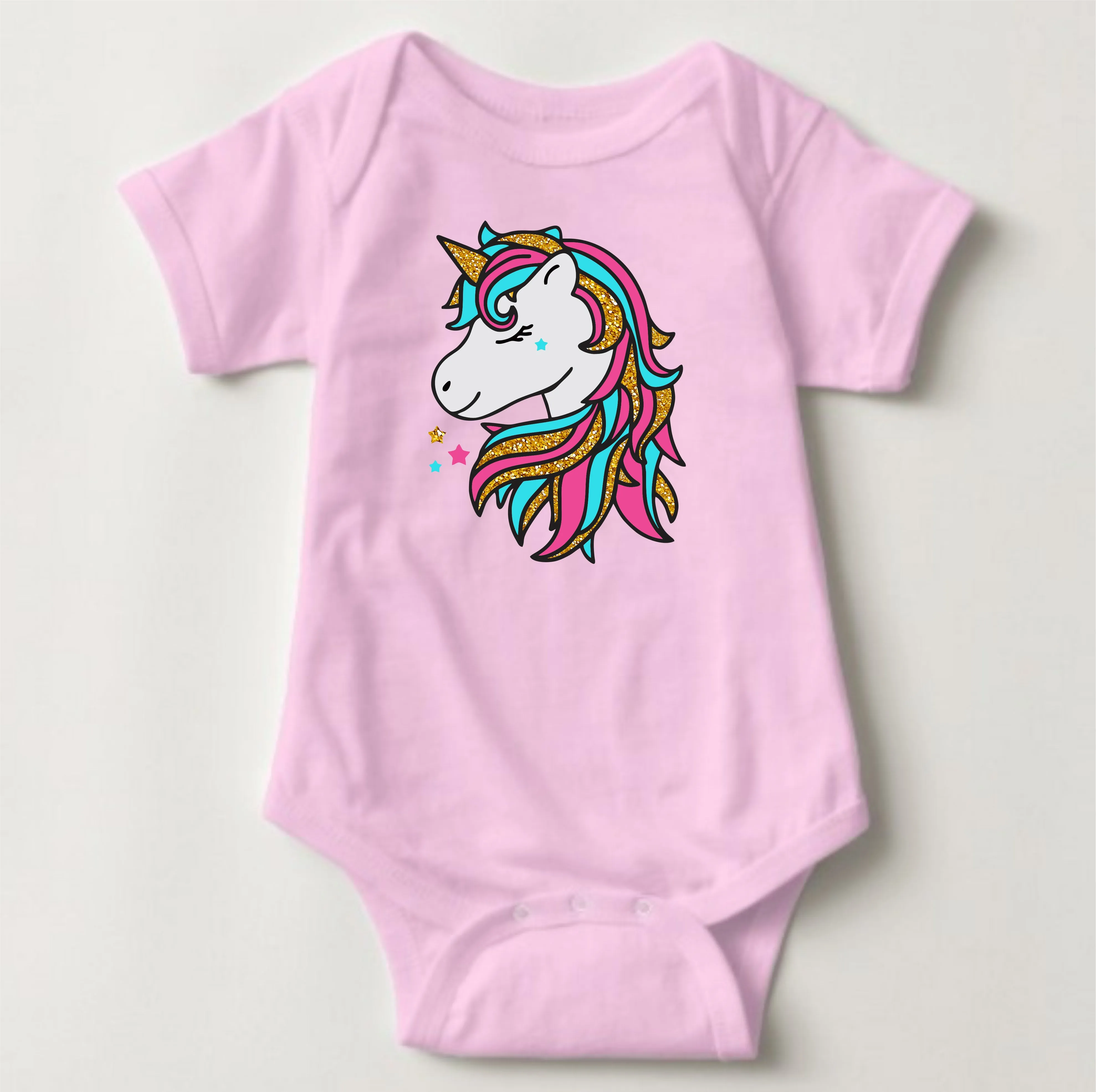 Baby Statement Onesies - Unicorn White/Pink