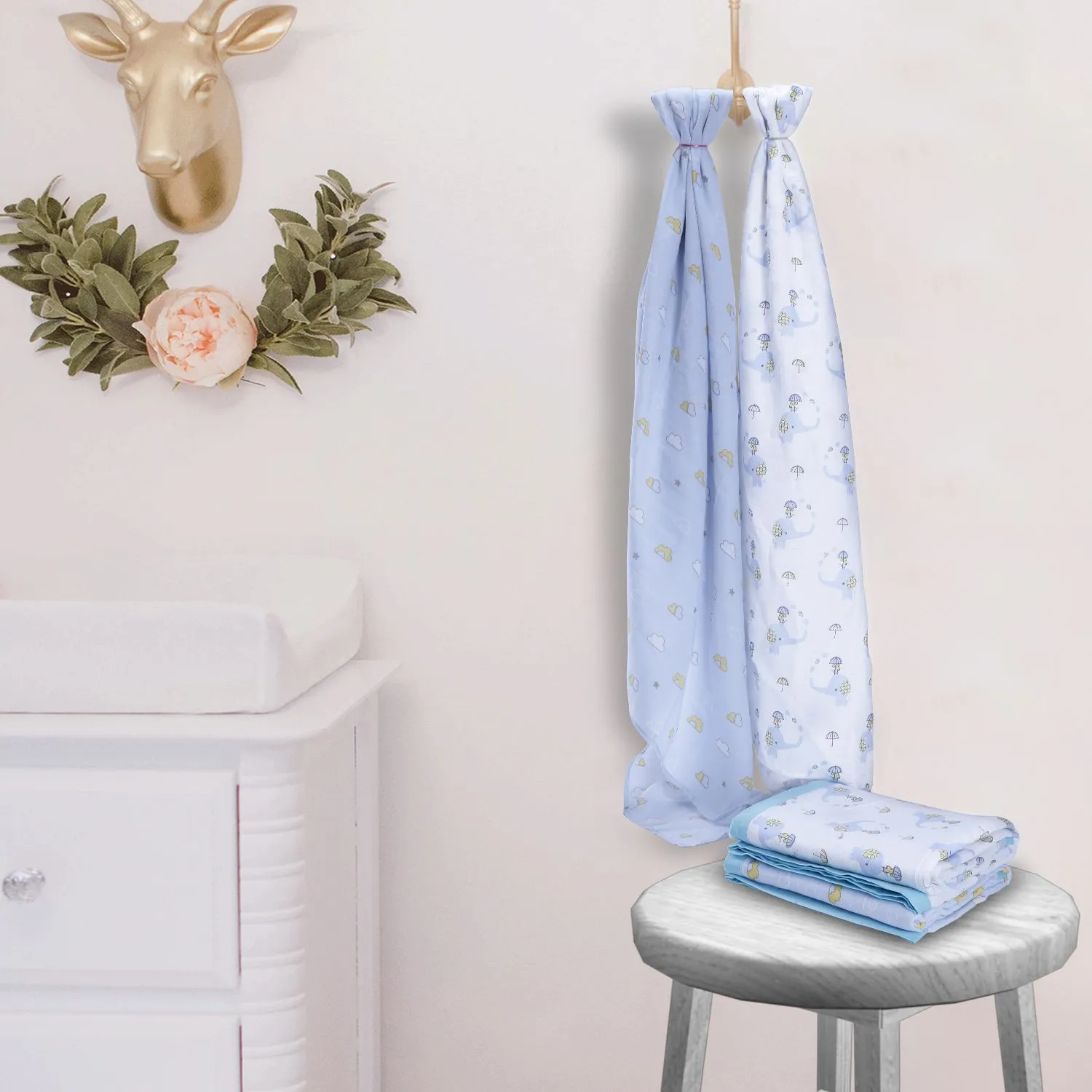 Muslin Blanket - 4 Layered - Cloud Print