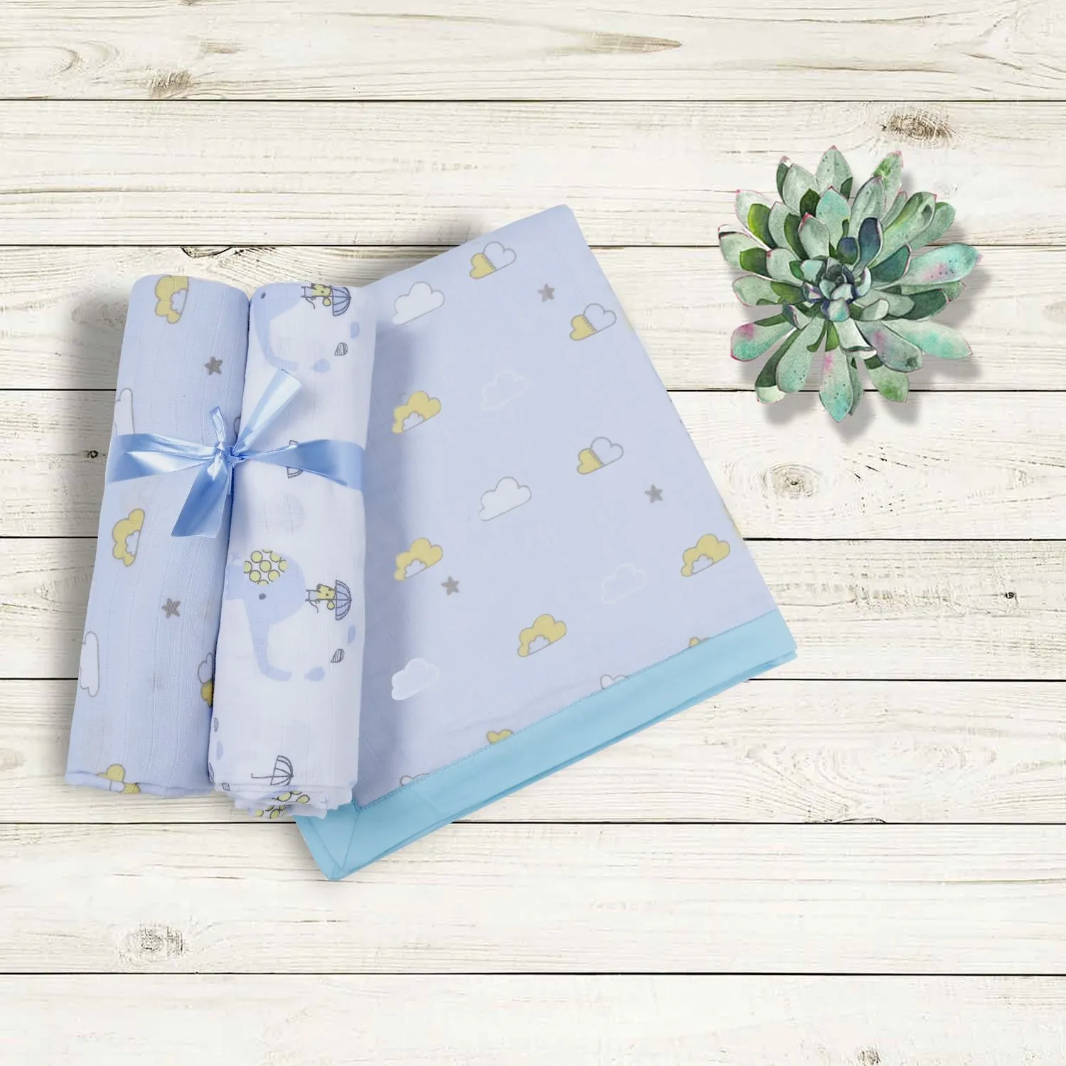 Muslin Blanket - 4 Layered - Cloud Print